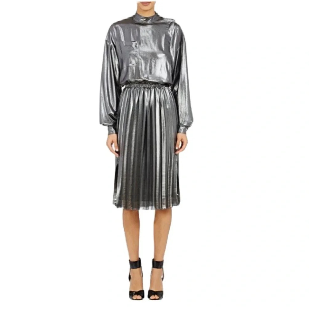 Isabel Marant Étoile Women's Lame Mae Dress ($655) Metallic Midi New Years‎ Eve